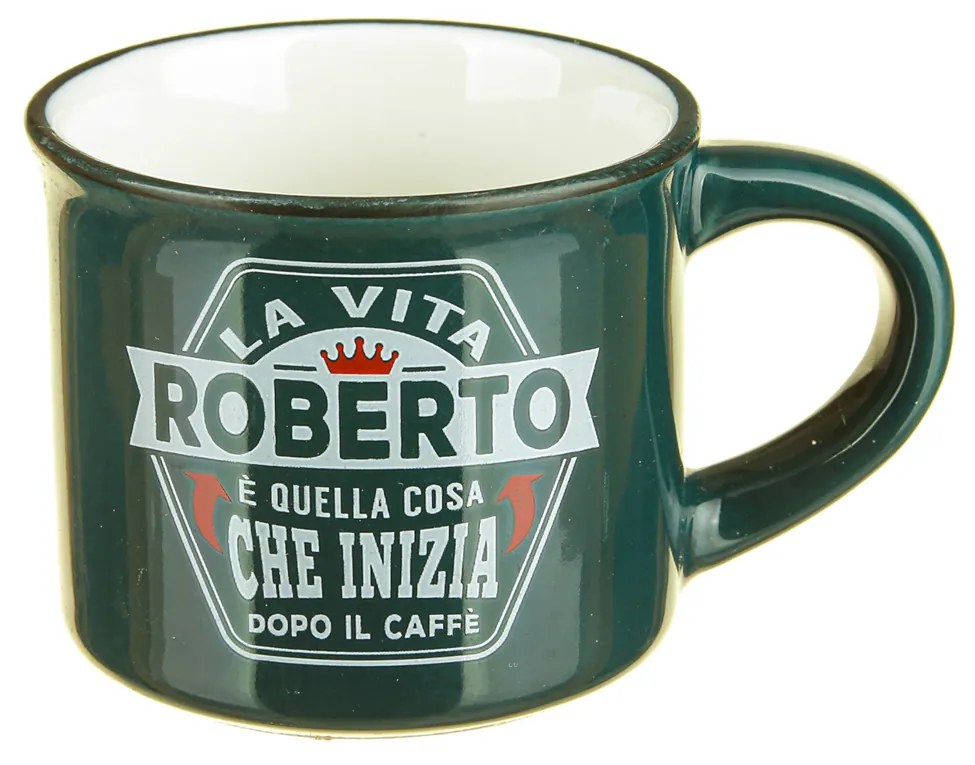 Tazzina caffè con nome Roberto in gres porcellanato