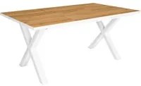 Tavolo da pranzo 8 posti 167x90 cm con gambe in legno a X stile moderno colore Rovere e Nero