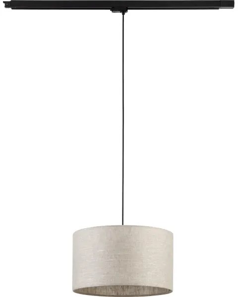 Lampadario a sospensione con filo Sistema ferroviario trifase TRACER 1xE27/15W/230V diametro 38 cm nero/grigio