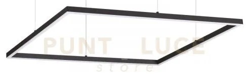 Oracle slim square sospensione led smd on-off 4350 lm 3000 k 44w ne...
