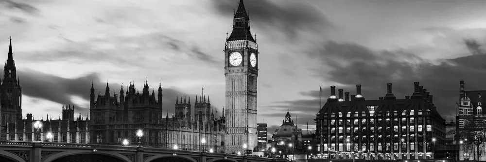 Quadro su tela – Big Ben a Londra in bianco e nero
