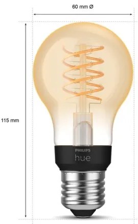 Lampadina LED dimmerabile Philips Hue FILAMENTO BIANCO A60 E27/7W/230V 2100K