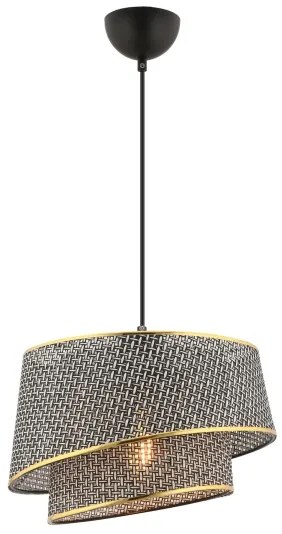 Lampada a sospensione su cavo BARETTE 1xE27/60W/230V grigio/oro