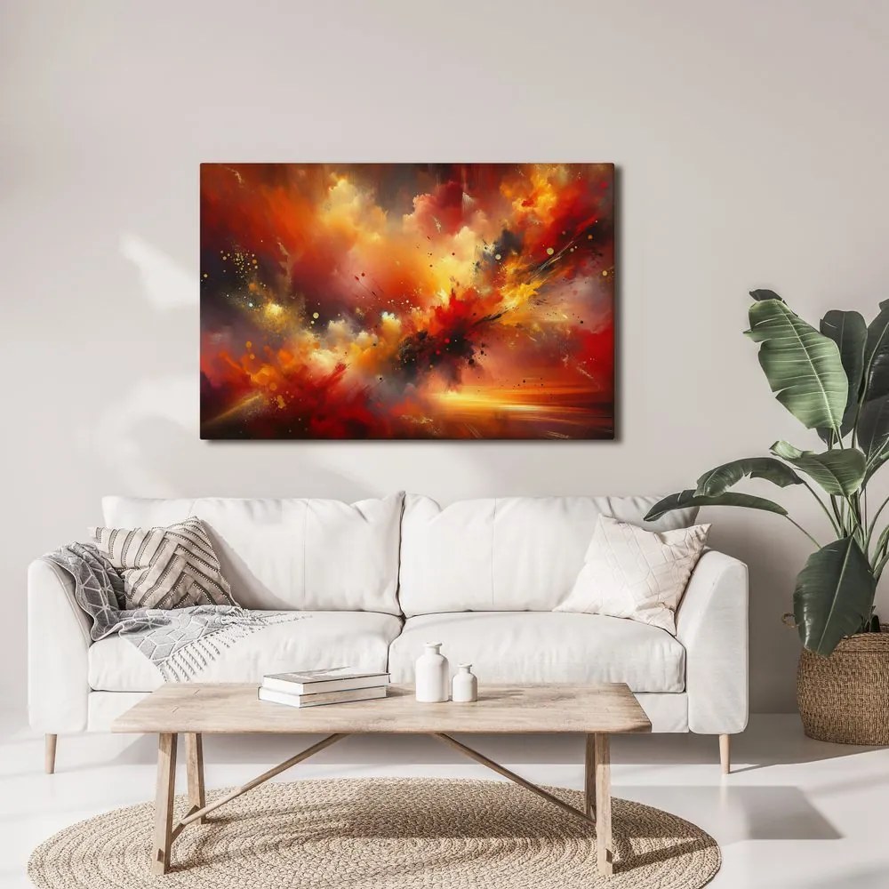 Quadro su tela – Esplosione di energia rossa