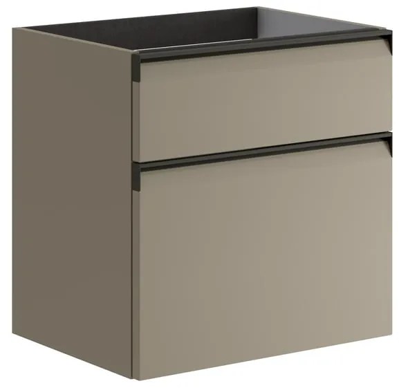 Mobile da bagno sotto lavabo Fusion marrone opaco L 59.5 x H 60 x P 45.5 cm 2 cassetti, lavabo non incluso