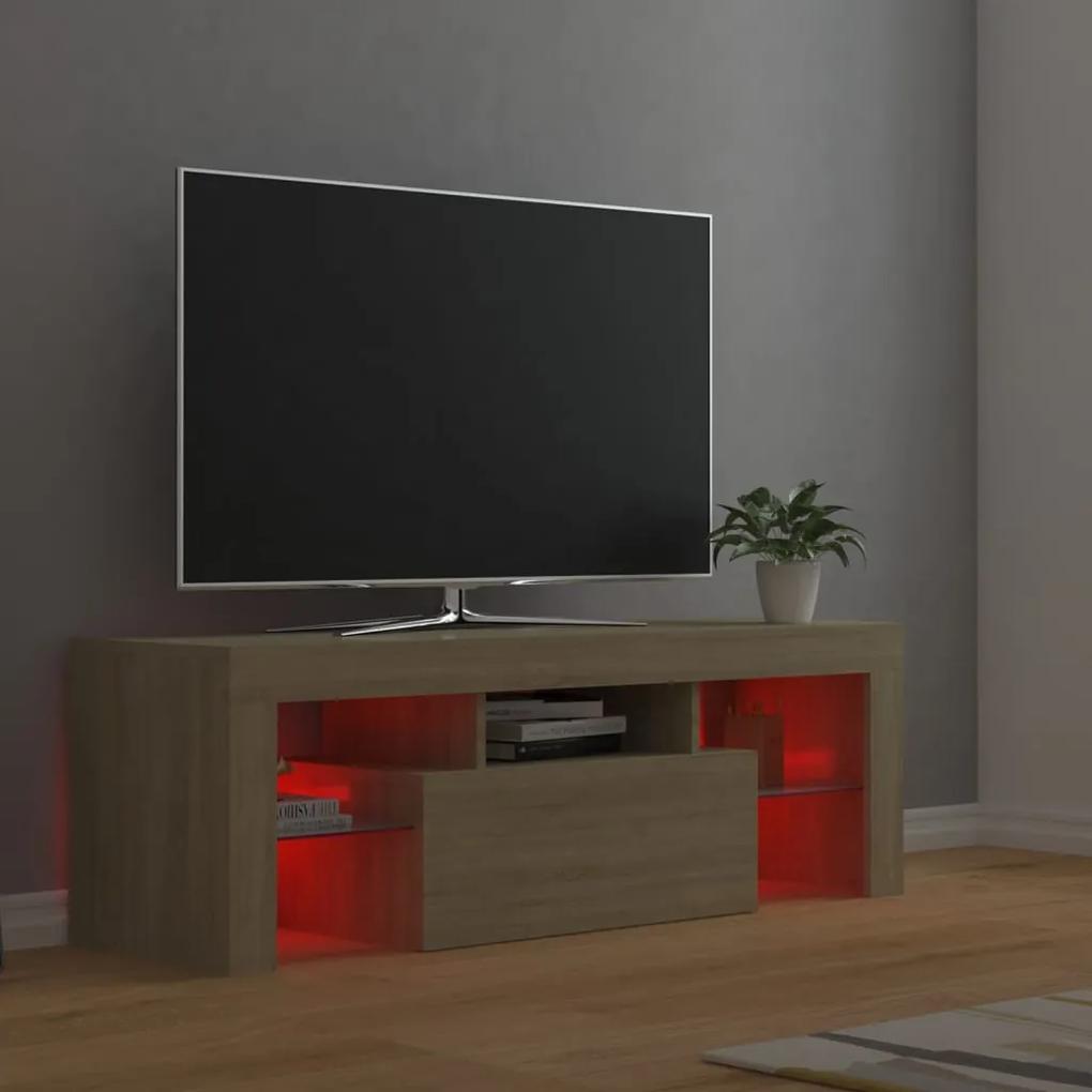Mobile Porta TV con Luci LED Rovere Sonoma 120x35x40 cm
