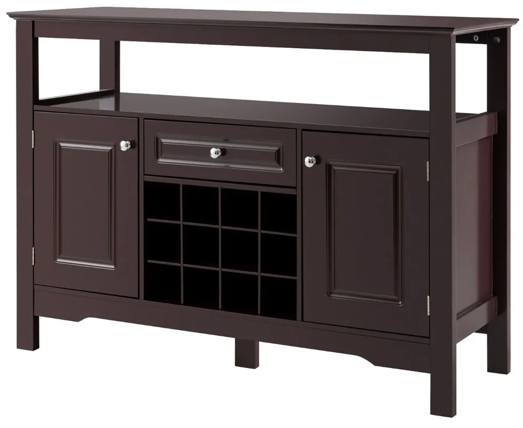 Costway Credenza per cucina con porta bottiglie di vino a forma