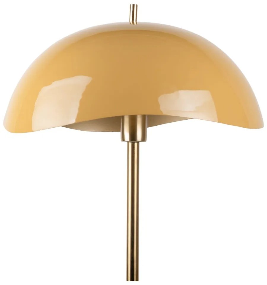 Lampada da terra in senape/oro con paralume in metallo (altezza 154 cm) Waved - Leitmotiv