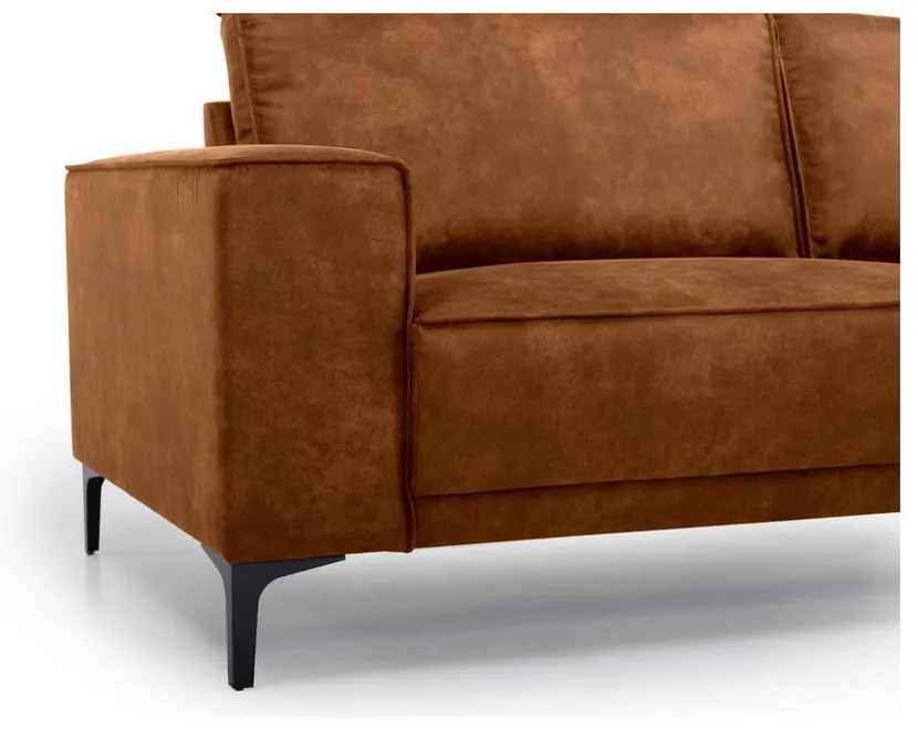 Divano angolare in similpelle marrone cognac (angolo sinistro/"U") Copenhagen - Scandic