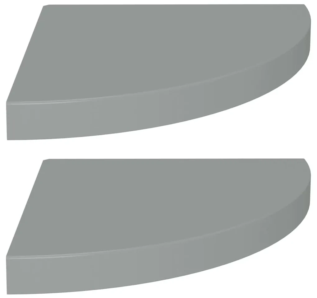 323923  floating corner shelves 2 pcs grey 35x35x3,8 cm mdf