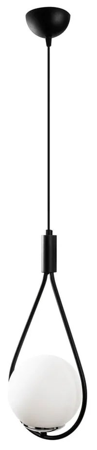 Lampadario bianca e nera con paralume in vetro Mudoni – Opviq lights