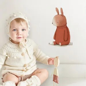 Adesivo da parete - Coniglietto in un maglione | Inspio