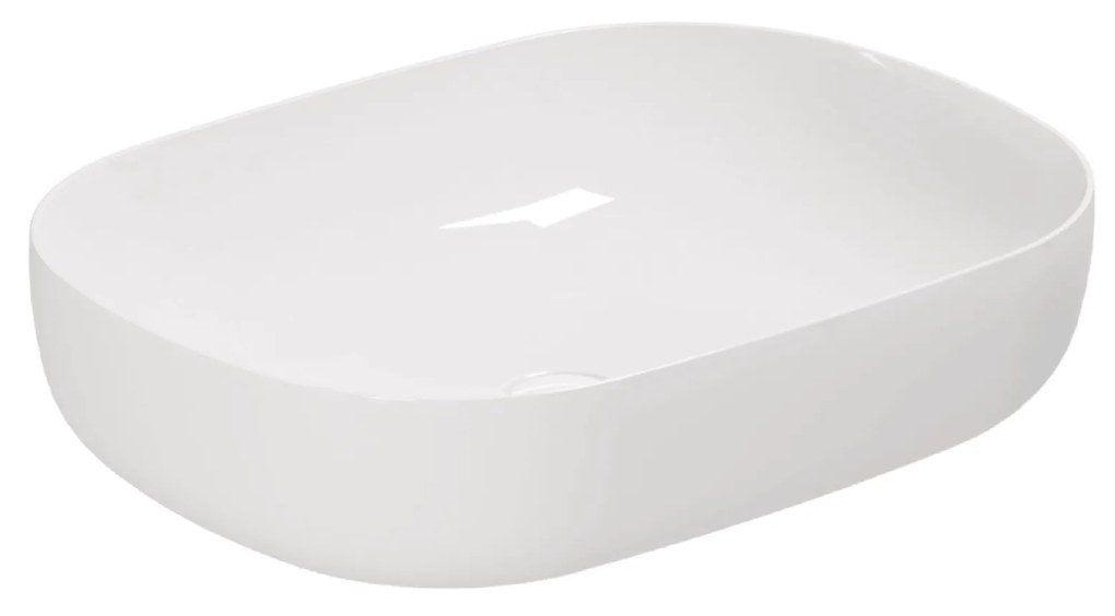 Lavabo D'Appoggio 60x45 Cm Azzurra Ceramica "Elegance Zip" Bianco Lucido