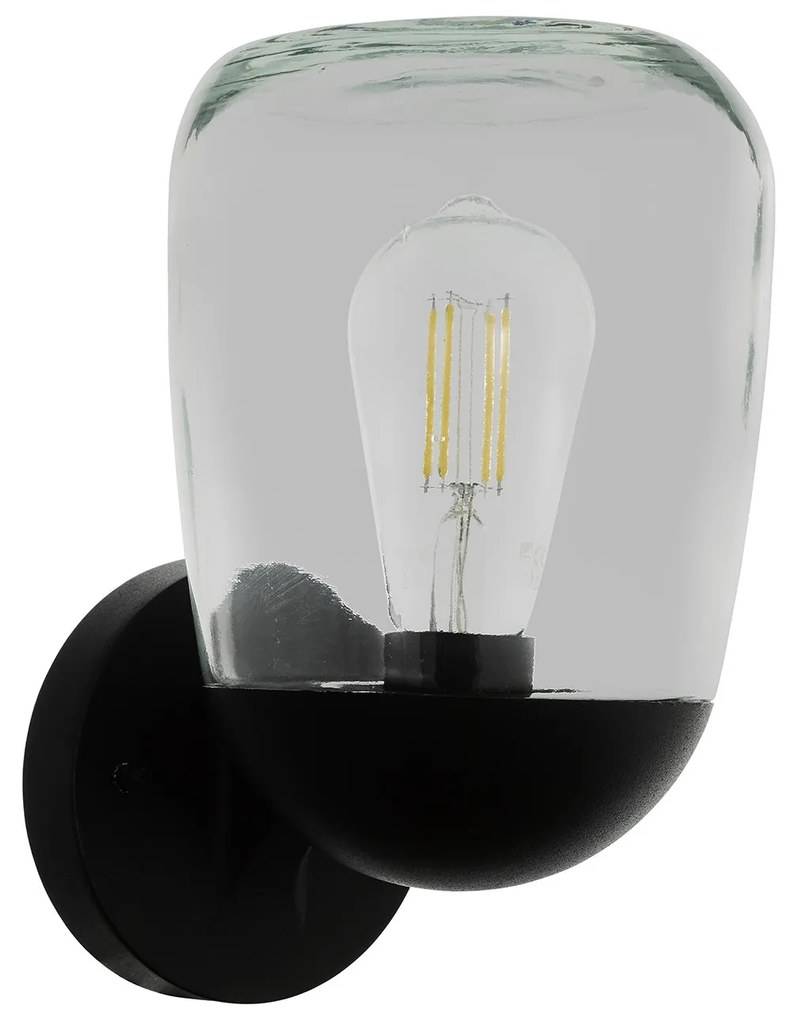 Applique Esterno Contemporanea Donatori Alluminio Nero 1 Luce E27