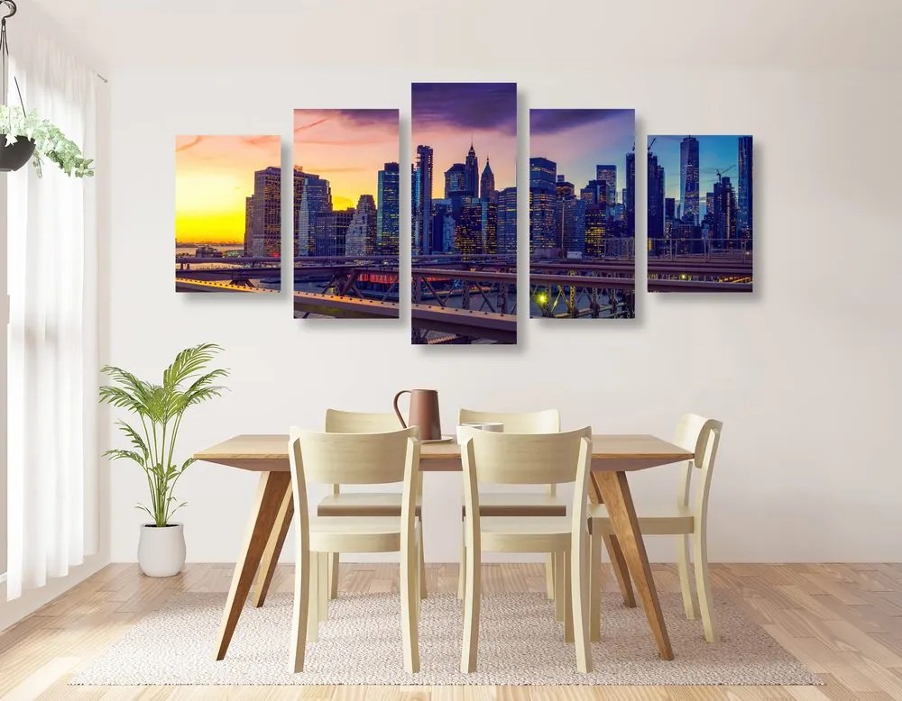 Quadri 5 pezzi – Città frenetica