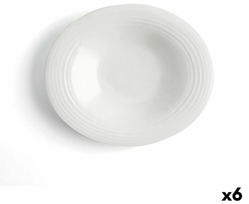 Piatto Fondo Ariane A'bordo Ceramica Bianco (Ø 29 cm) (6 Unità)