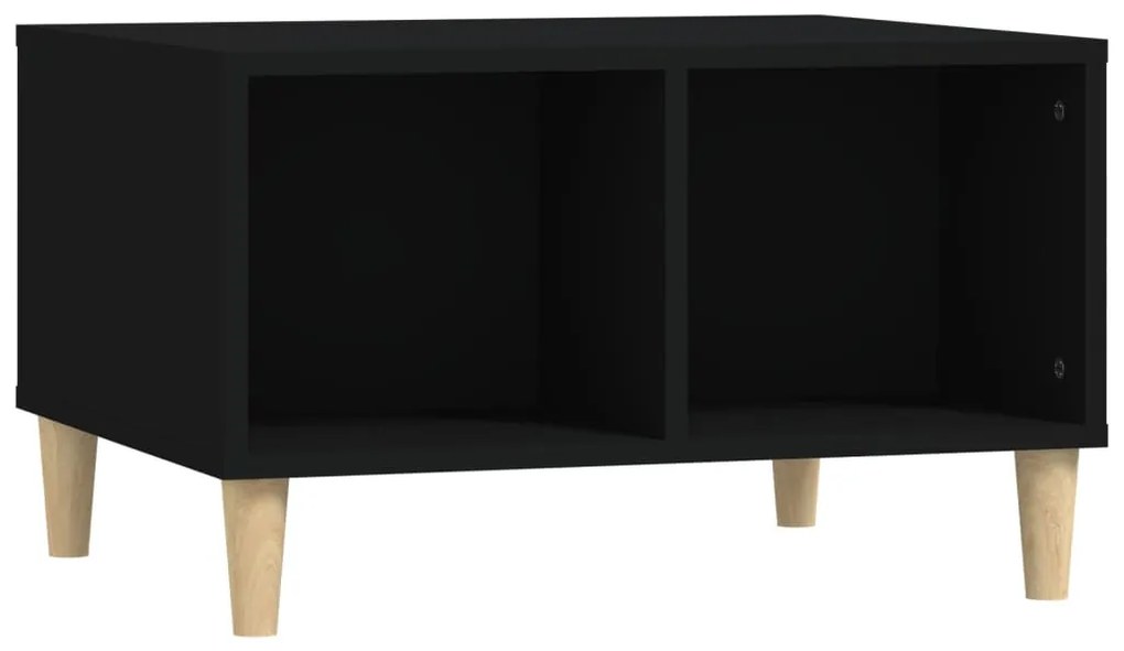 Tavolino da salotto nero 60x50x36,5 cm in legno multistrato