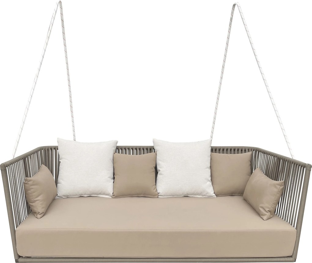 VELASCO - divano altalena con struttura in alluminio verniciato taupe