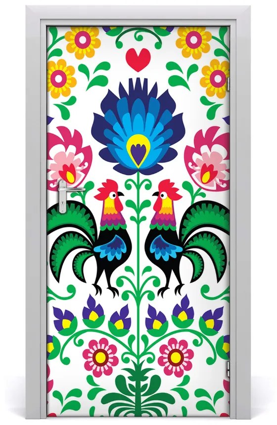 Poster adesivo per porta Modello etnico 85x205 cm