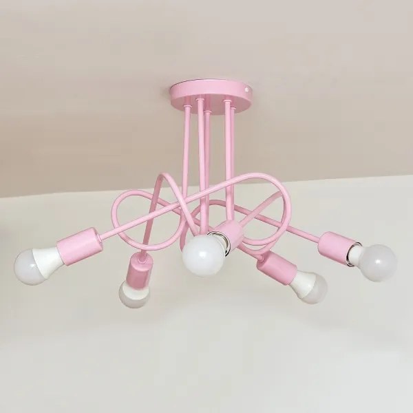 Plafoniera OXFORD 5xE27/15W/230V rosa