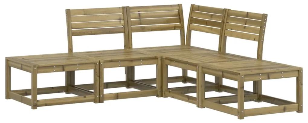 Set divani da giardino 5 pz in legno impregnato di pino