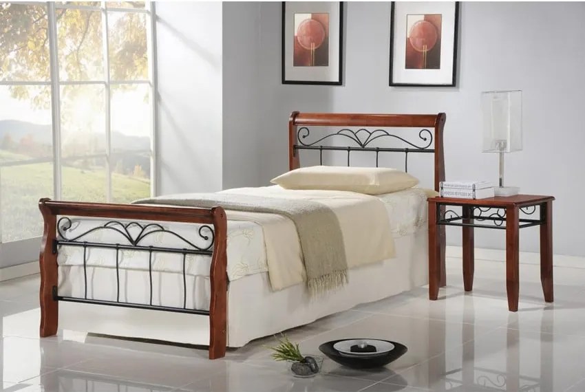 Letto Veronica in metallo e legno - 90x200 cm