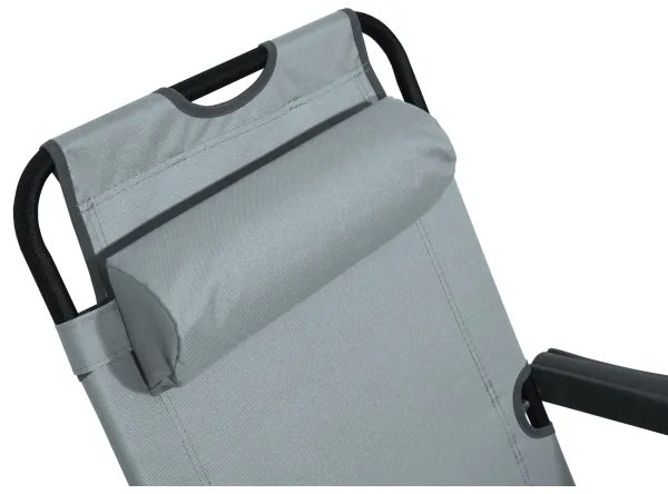 Sedia pieghevole regolabile grigio/nero