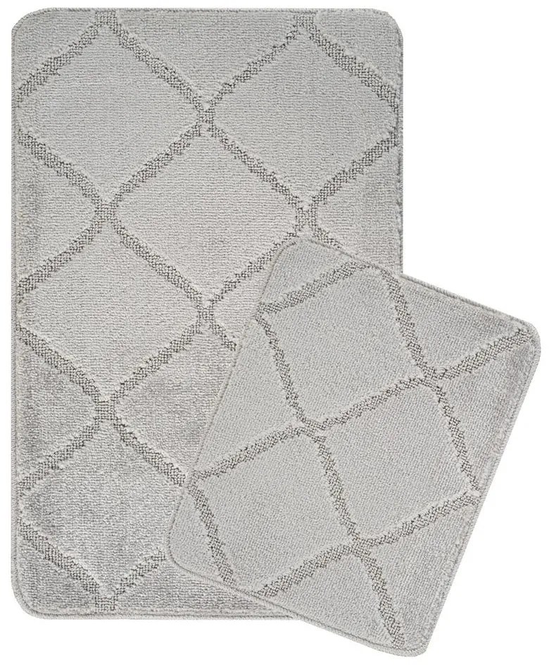 Set di tappetini per il bagno grigio chiaro 2 pz 50x80 cm Cizgili – Foutastic