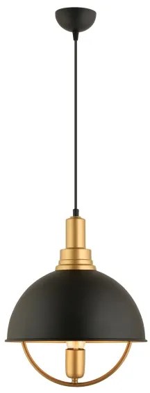 Lampadario a cavo MONZA 1xE27/40W/230V diam. 30 cm nero/oro