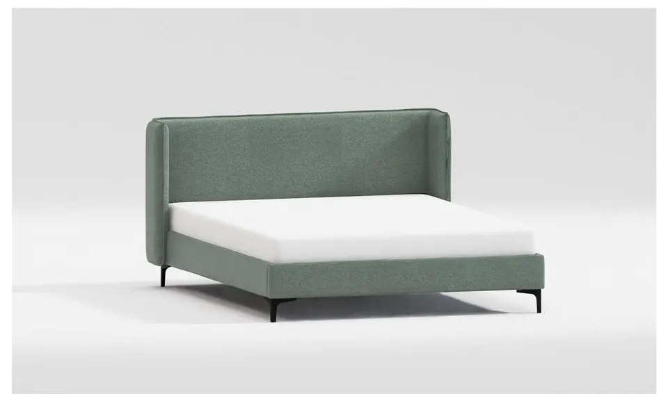 Letto matrimoniale imbottito verde con griglia 200x200 cm Basti - Ropez