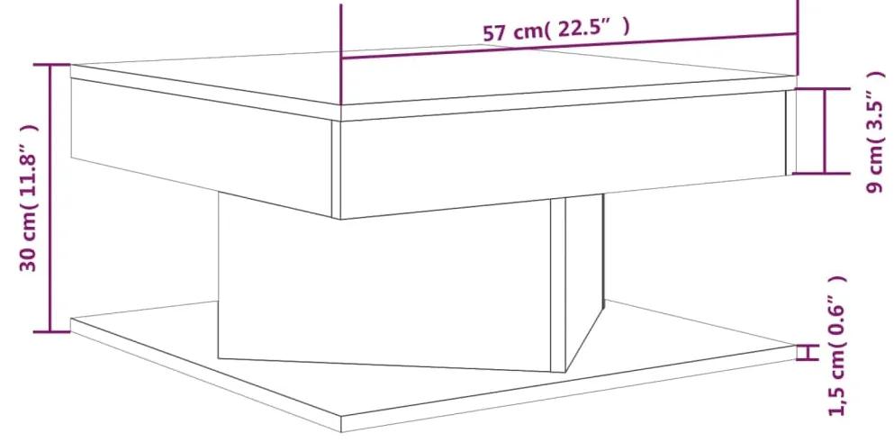 Tavolino da Salotto Rovere Fumo 57x57x30cm in Legno Multistrato