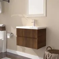 Mobile Bagno Lavabo Integrato Rovere Marrone Legno Multistrato 3152869