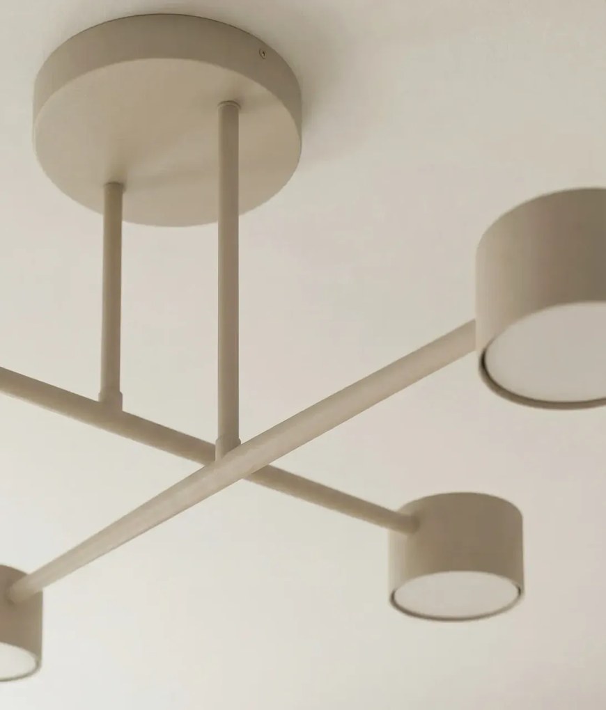 Plafoniera da soffitto HALO 4 in acciaio 4xGX53 - Mokka o Burgundy