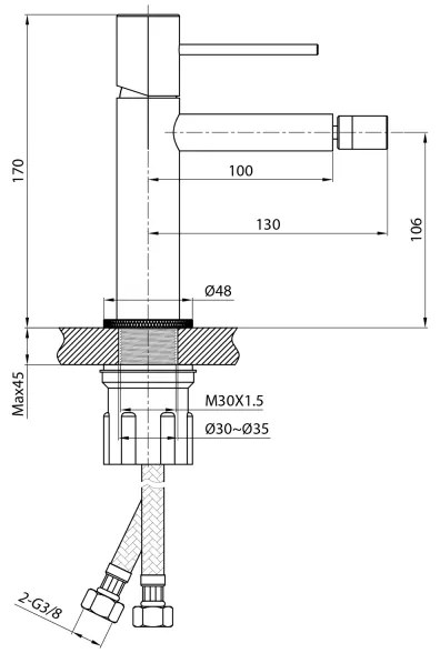 Sapho - Miscelatore per bidet SOLARIS cromo lucido