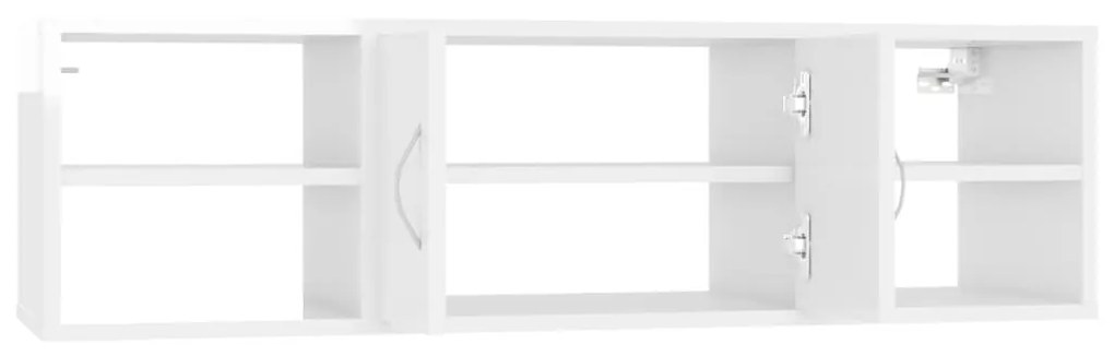 Scaffale a parete bianco lucido 102x30x29 cm legno multistrato