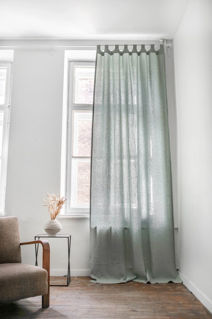 Tab Top Linen Curtain / 53x64" / 135x163cm / White