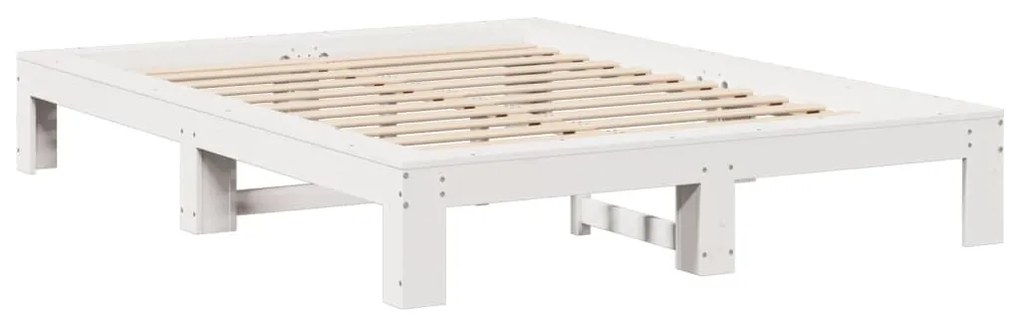 Letto senza materasso bianco 150x200 cm legno massello di pino