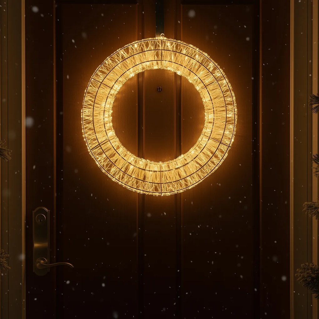 Lampada a sospensione natalizia a forma di ghirlanda argento 45 cm incl. LED IP44 - Nawa