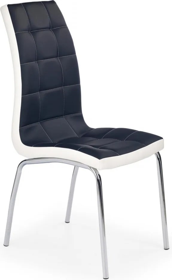 Sedia K186 ecopelle nero bianco