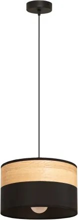 Lampada a sospensione con cavo ALBA 1xE27/15W/230V diam. 25 cm nero/marrone