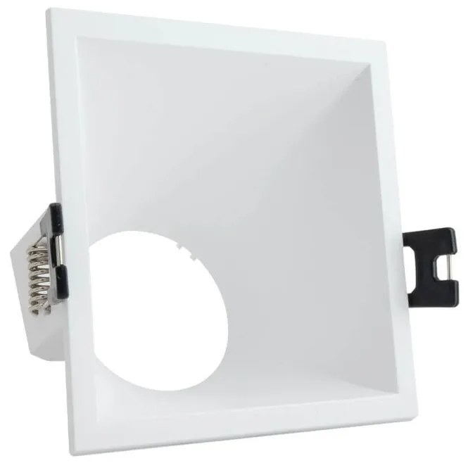 Faretto da Incasso Quadrato Bianco Policarbonato Foro 85x85mm Luce Asimmetrica per GU10
