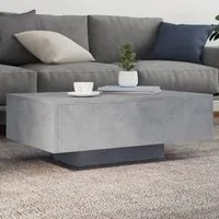 Tavolino da Soggiorno con Luci LED Grigio Cemento 85x55x31 cm 836612