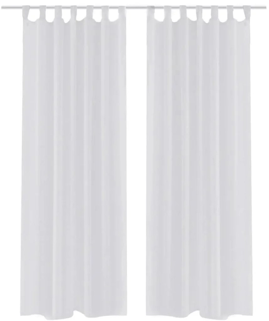 Tenda Trasparente Di Voile Bianca 140 X 175 Cm 2 Pz /