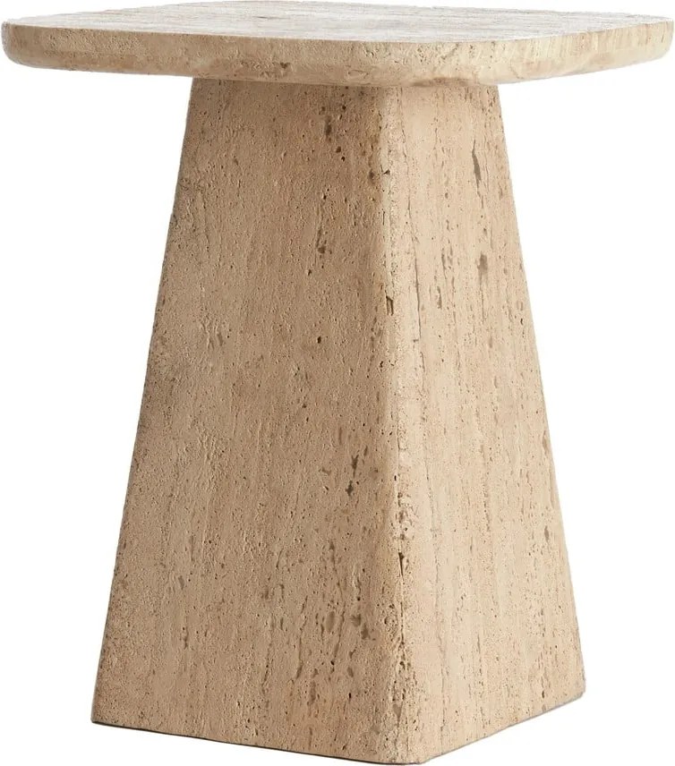 Tavolino con piano in pietra 40x40 cm Kepami - Light &amp; Living