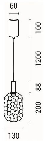 Lampadario LED a sospensione con filo PERFORATO LED/6,3W/230V 3000K cromo lucido diametro 13 cm