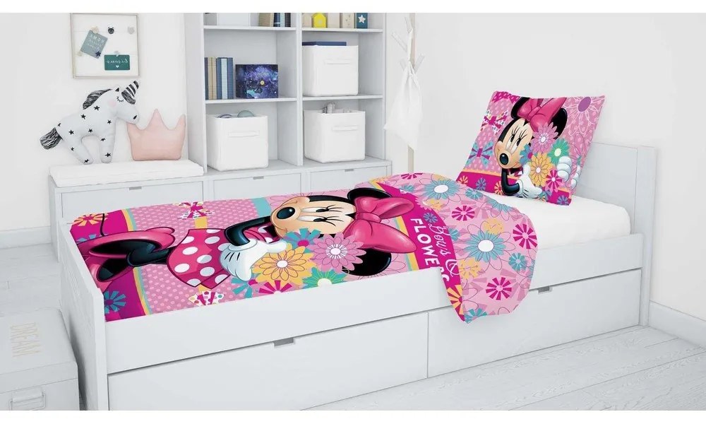 Biancheria da letto per bambini in cotone per letto singolo 140x200 cm Minnie - Jerry Fabrics