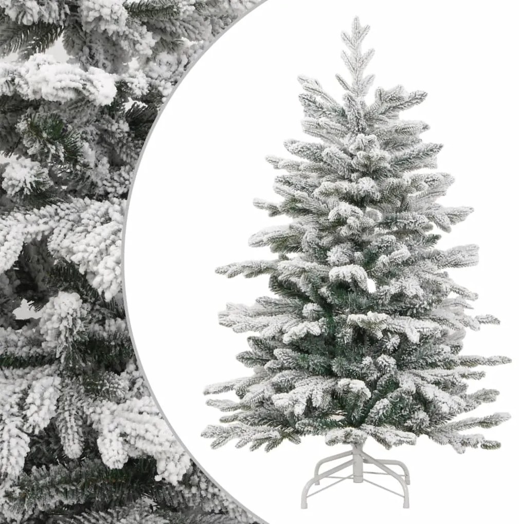 Albero di Natale Artificiale con Neve Fioccata Incernierato, Albero Natale Artificiale Incernierato con Neve Fioccata 210 cm V