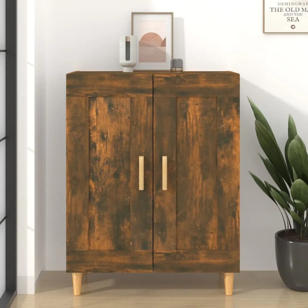 Credenza Rovere Fumo 69,5x34x90 Cm İn Legno Multistrato /