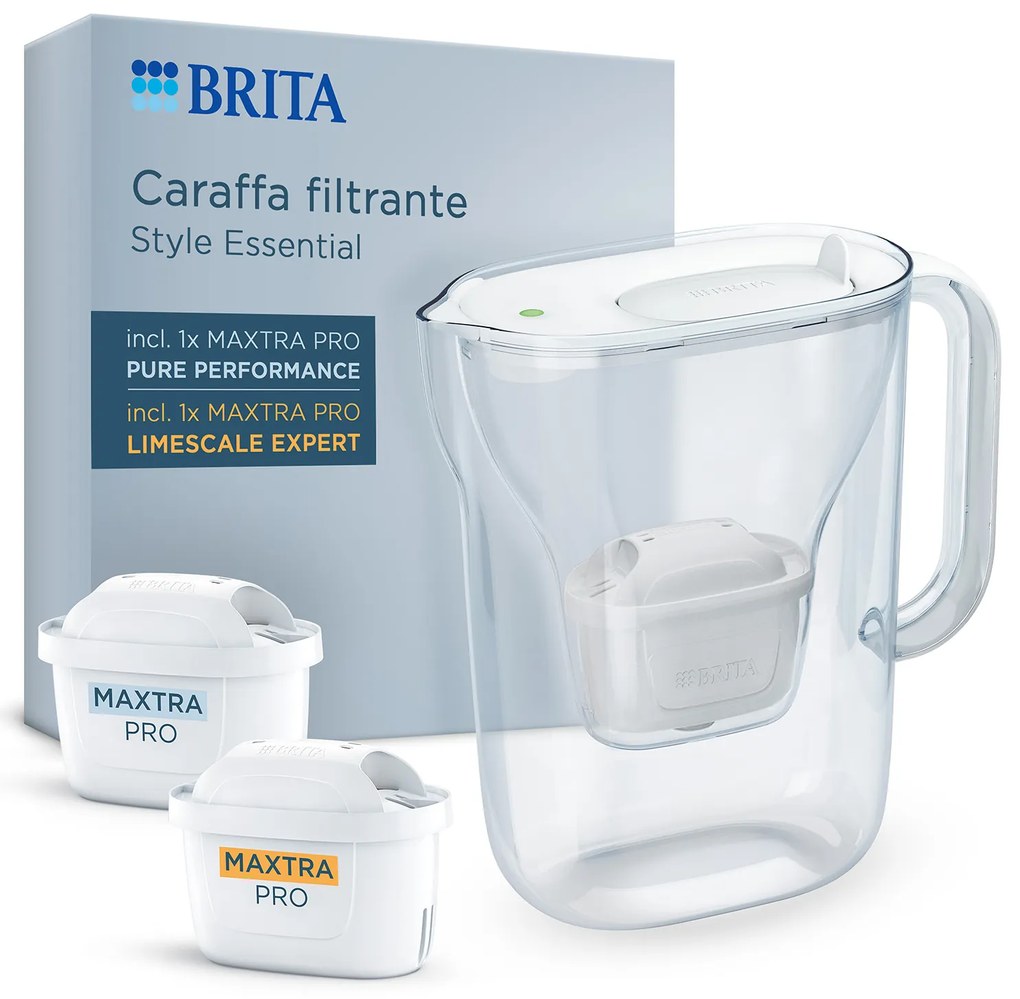 Set caraffa filtrante Brita Style Essential bianca 2 filtri