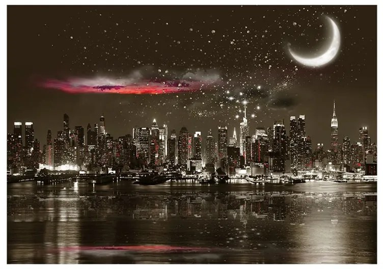 Fotomurale  Starry Night Over NY  Colore Nero, Dimensioni e Misure 100x70